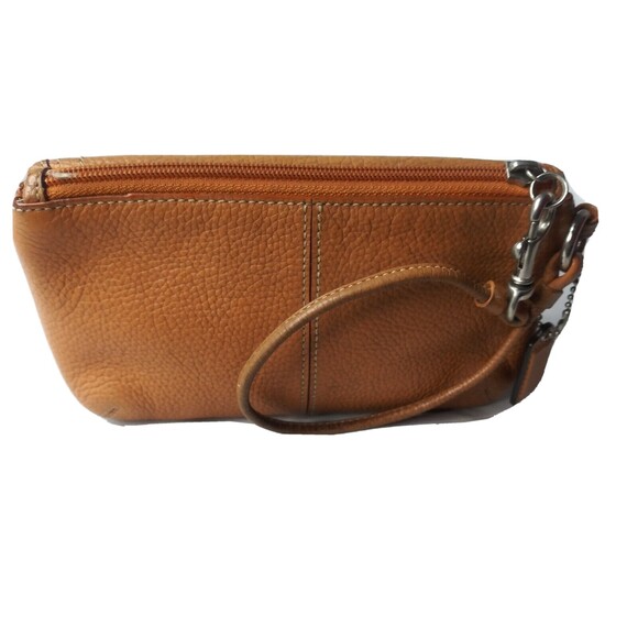 Coach Wristlet Wallet Pebble Leather  Burnt Orange - Picture 3 of 5